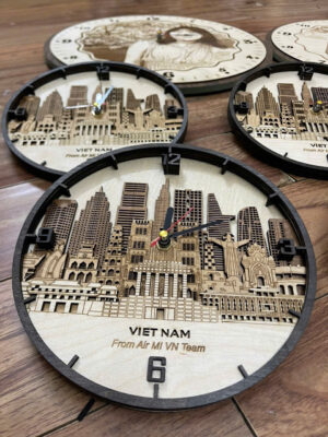 ĐỒNG HỒ GỖ KHẮC CNC TREO TƯỜNG